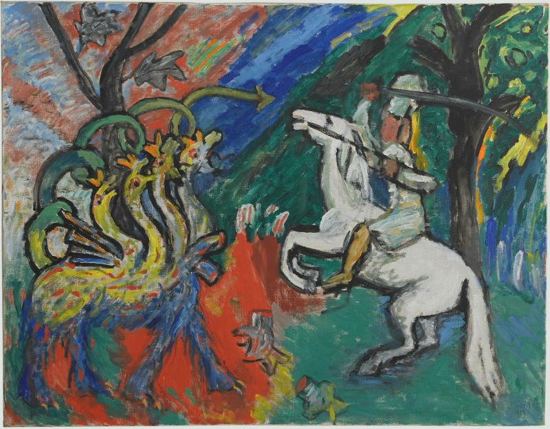 Gabriele Münter, Drachenkampf
(Combat du dragon) 1913 