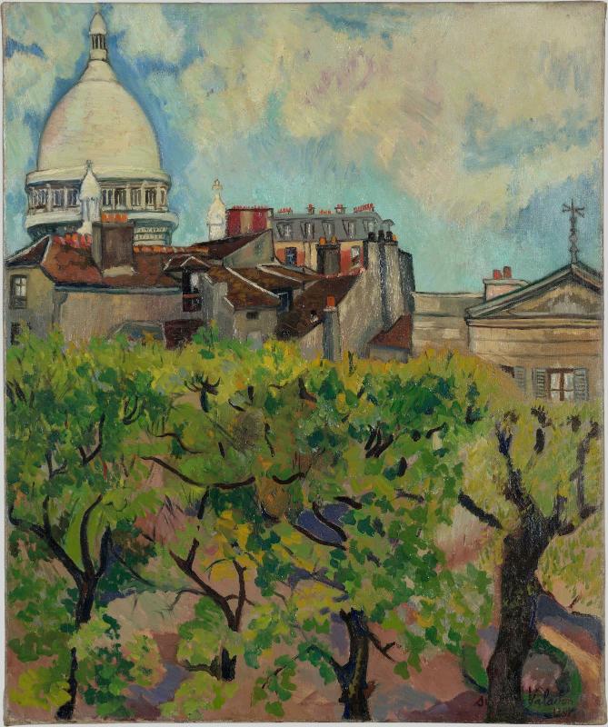 Suzanne Valadon (Marie-Clémentine Valadon, dit), Le Sacré-Coeur vu du jardin de la rue Cortot 1916 