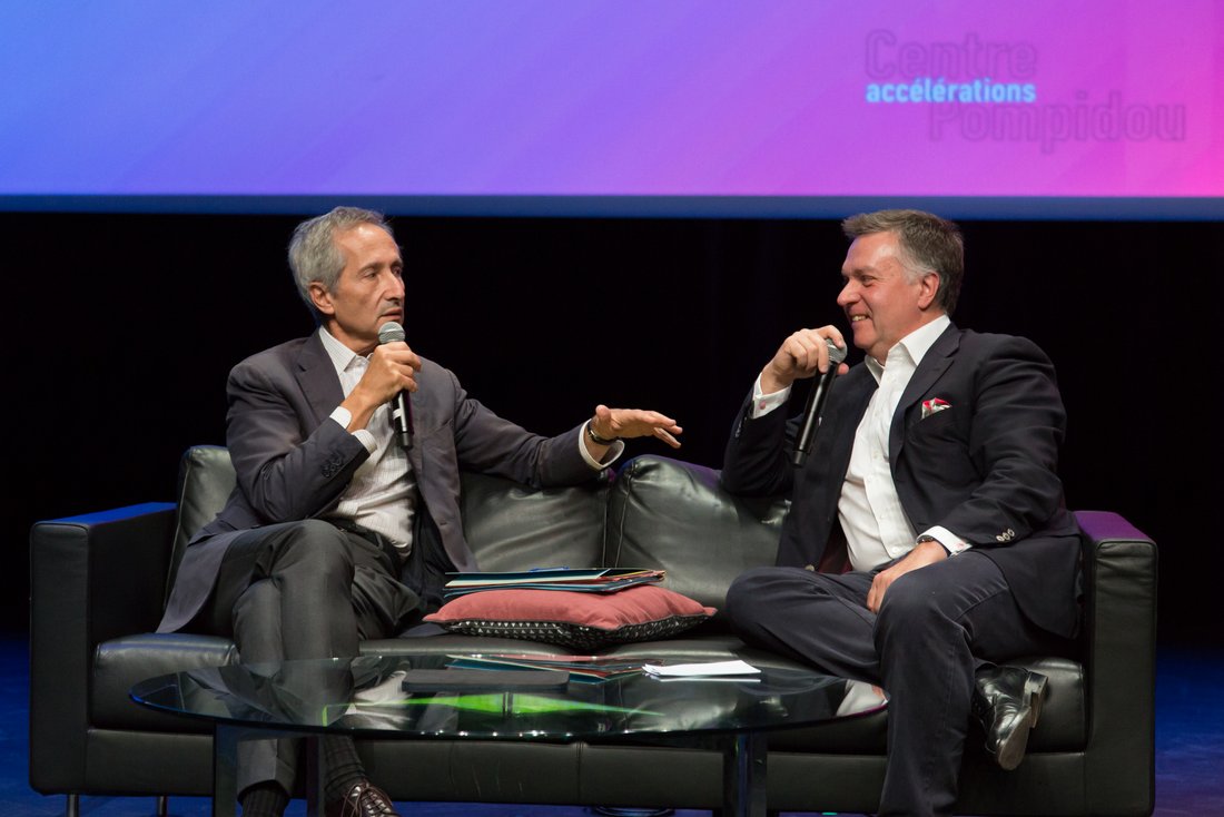 Bernard Blistène, Director of the Musée national d'art moderne and Matthias Leridon, President of the Fonds de dotation Centre Pompidou Accélérations and President of Tilder