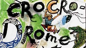 L’affiche du Crocrodrome de Zig et Puce, à la fois vive et foisonnante, témoigne de l’esprit exubérant et ludique de l’œuvre de Jean Tinguely et de son univers visuel en 1977. Elle combine dessin à main levée, collages, lavis colorés et typographie manuscrite pour créer une composition éclatée, à la frontière entre art brut, bande dessinée et graphisme expérimental. Le mot 'CROCRODROME' est écrit en lettres noires déformées et dansantes, entouré de personnages et de créatures hybrides : un crocodile verdâtre, un escargot géant, une créature semblable à un dinosaure, une araignée noire stylisée. Des figures enfantines, notamment les célèbres personnages de Zig et Puce, semblent flotter ou interagir avec ces formes, créant un dialogue visuel entre imaginaire narratif et art plastique. Le fond est un patchwork de taches d’aquarelle jaune, verte, rose et beige, renforçant la spontanéité et la texture gestuelle du visuel. En bas de l’affiche, l’annonce manuscrite de l’exposition au Centre Georges Pompidou complète le ton artisanal de l’ensemble. Cette affiche constitue à la fois un objet promotionnel et une œuvre artistique autonome, incarnant l’essence du Crocrodrome : un monde d’inventions, de jeux, de mécanismes et d’imaginaire mécanique.