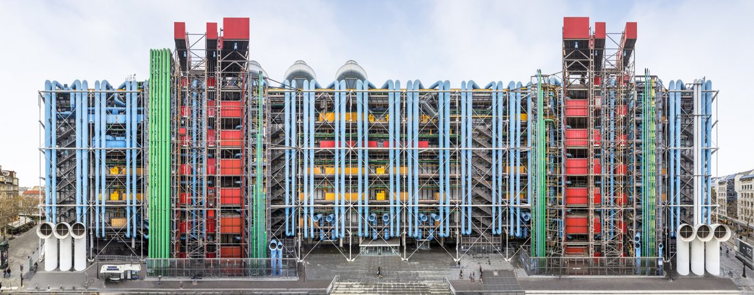 Centre Pompidou: Fachada este de la Rue du Renard