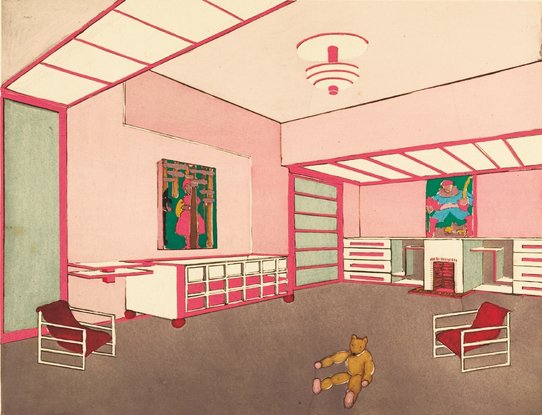 Noémie Skolnik-Hesse, « Chambre d’enfant », projet pour l’hôtel particulier d’Eric Allatini réalisé par Robert Mallet-Stevens - repro