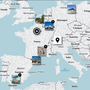 Aperçu de la carte zoom sur la France et Europe