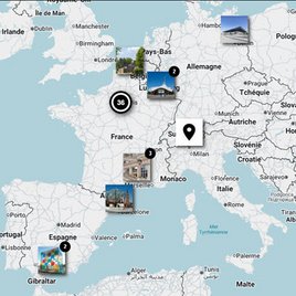 Aperçu de la carte zoom sur la France et Europe