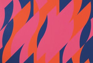 Bridget Riley, Rouge avec tryptique rouge, 2010 - repro oeuvre