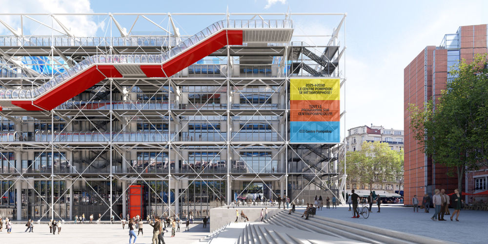 Centre Pompidou 2030 : Aperçu de la façade depuis la Piazza 
