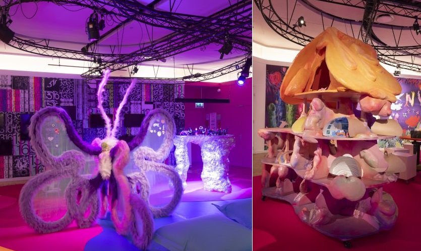 Installations de Louise-Margot Décombas et Lucas Tortolano au Studio 13/16, Centre Pompidou, Paris en 2024