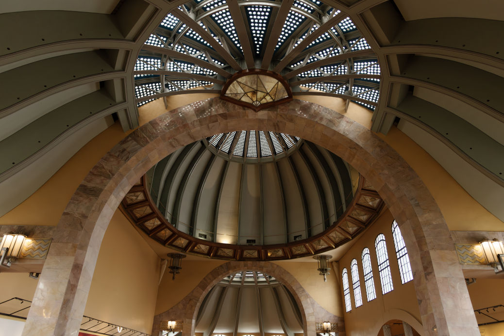 Museo del Palacio de Bella Artes, Mexico : détail de la coupole à l'intérieur