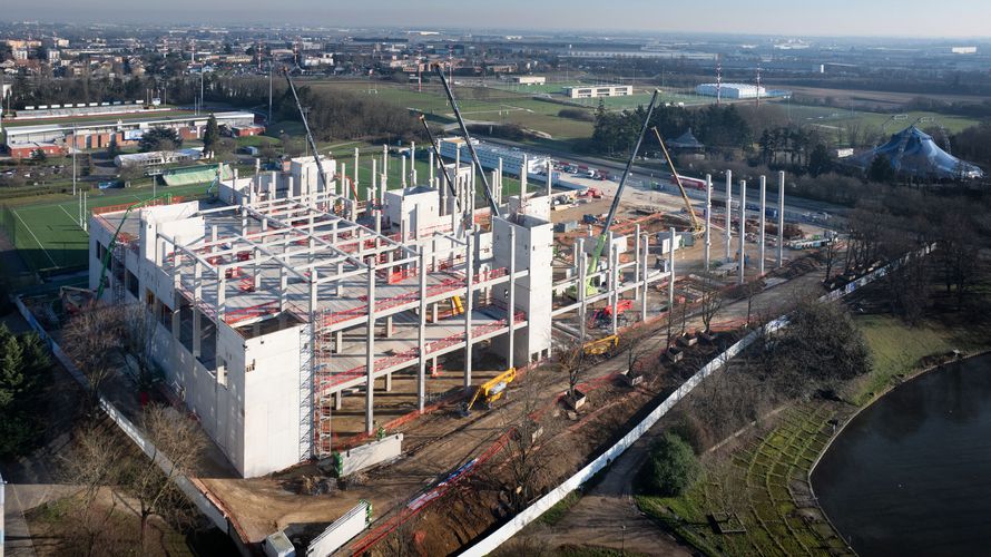 Vue du chantier du Centre Pompidou Francilien à Massy, janvier 2025