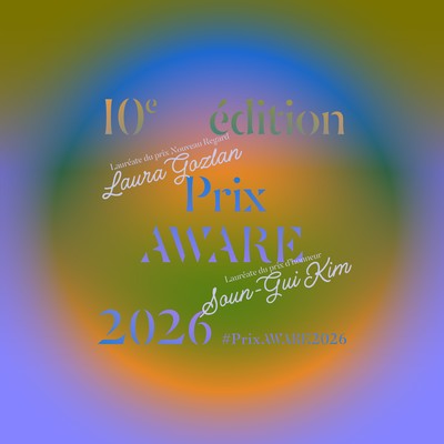 Prix AWARE Centre Pompidou : affiche avec les noms des lauréates