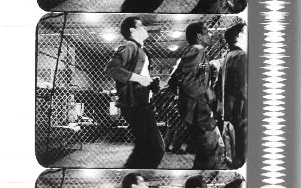 Cycle cinéma "De la violence en Amérique", mk2 Bibliothèque x Centre Pompidou : screenshot du film de Jonas Mekas, "The Brig"