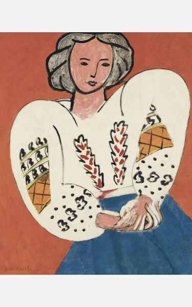 Exposition "Chez Matisse, Recommencer la peinture 20/21e siècle", H'Art Museum, Amsterdam x Centre Pompidou : affiche : reproduction de la "Blouse roumaine" de Matisse